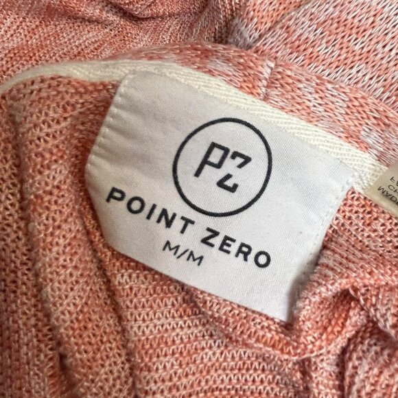 Point Zero Thin Orange Pink Long Line Open Front Thin Cardigan Size M - Picture 5 of 5